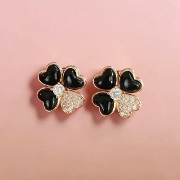 Clover Heart Flower Earrings